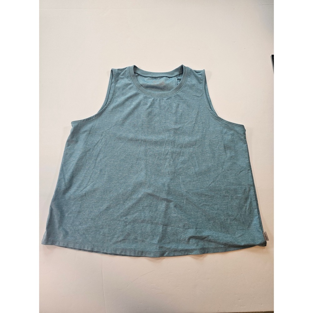 Eddie Bauer Tank Top Womens PM Blue Heathered Split Back Activewear‎